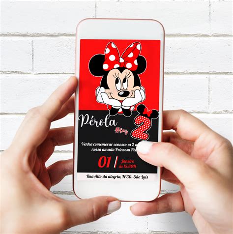 Convite Digital Minnie Vermelha Elo Produtos Especiais