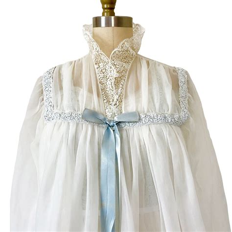 S Pin Up Peignoir Vintage Lingerie Gown Sz Sm Etsy