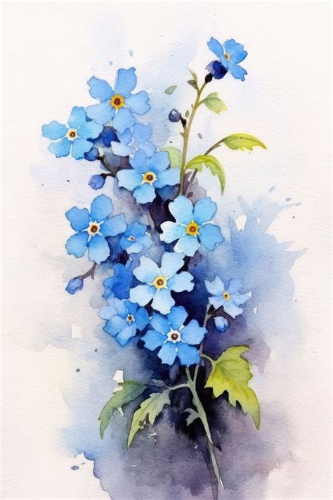 Forget Me Not Watercolor Stock Illustrations – 1,316 Forget Me Not ...