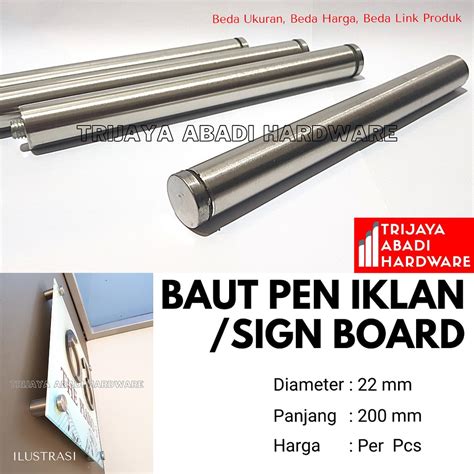 Jual Pen Iklan X Mm Baut Stabil Akrilik Kaca Sign Board