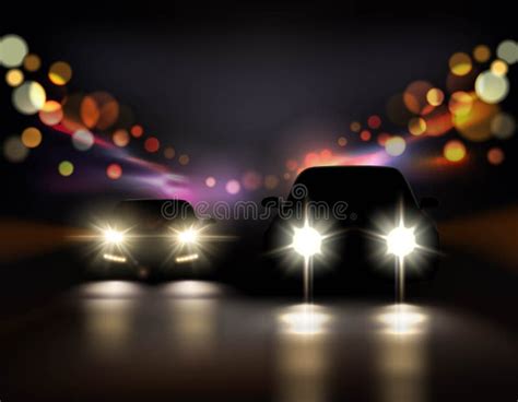 Night Ride Cars Composition Stock Vector - Illustration of decorative, elements: 101089628