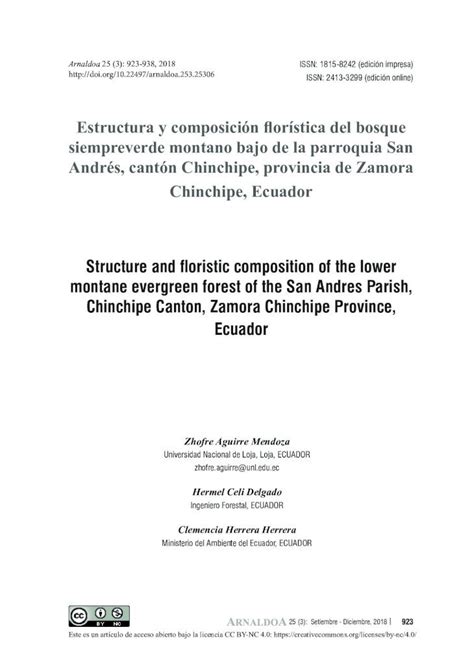 PDF Estructura y composición florística del bosque cantón