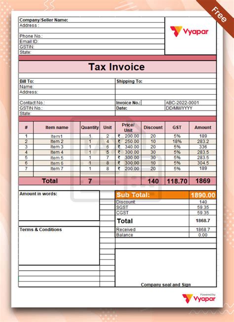 Gst Invoice Format In Excel Word Pdf Job Work Invoice Format In Excel Gst Access Our Extensive