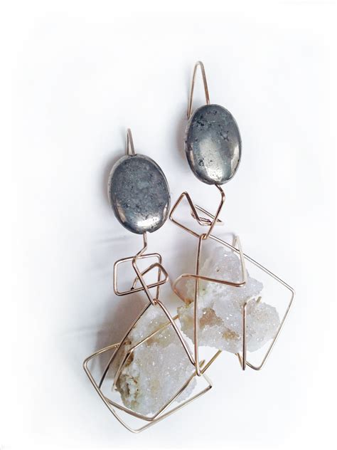 Pyrite Druzy Quartz 14k Gold Filled Earrings By Aimee Petkus Jewelry