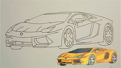 How To Draw A Lamborghini Car Step By Step Youtube