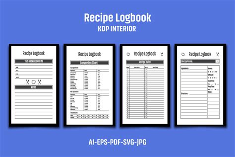 Recipe Logbook Kdp Interior Graphic By Shamsul Creative Fabrica