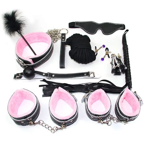 Aliexpress Buy 10pcs Set Sex Bondage Restraint SM Kit Handcuffs