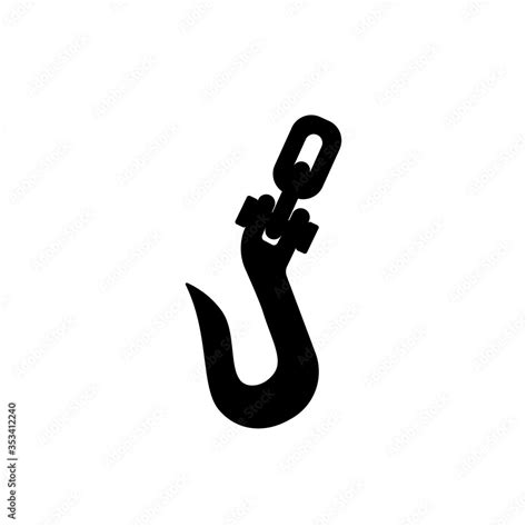 Hook tow chain silhouette icon. Clipart image isolated on white background Stock Vector | Adobe ...