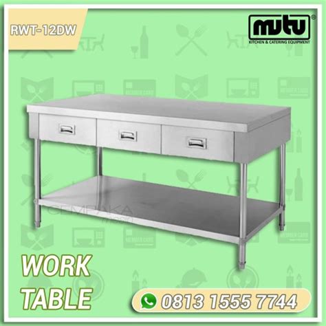 Jual Work Table Meja Dapur Restoran Stainless Steel 1 2 Meter MUTU RWT