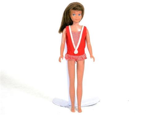 1963 Brunette Skipper Doll With Original Red Swimsuit Skipper Doll Red Swimsuit Brunette