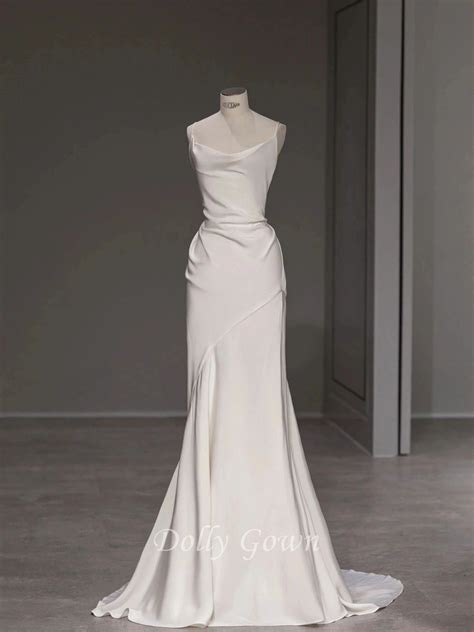 Simple Silk Wedding Gown Silk Tight Wedding Dresses Discount