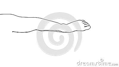 Continuous Line Drawing Of Naked Women Legs One Line Drawing Abstract