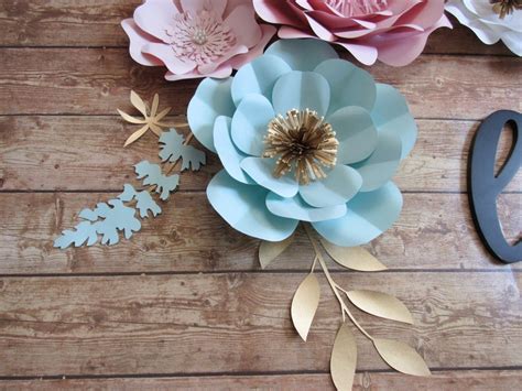 Eight Piece Paper Flower Set Color Customizable Nursery Etsy