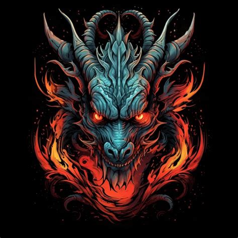 Premium AI Image A Close Up Of A Dragon With Red Eyes And Flames