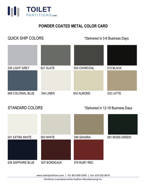 Accurate Partitions Color Chart