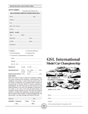 Fillable Online Gsl Registration Form Page Xmission Fax Email