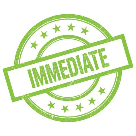 IMMEDIATE Text on Green Grungy Vintage Stamp Stock Illustration ... 