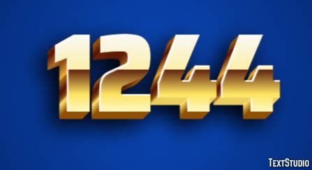 1244 Text Effect and Logo Design Number