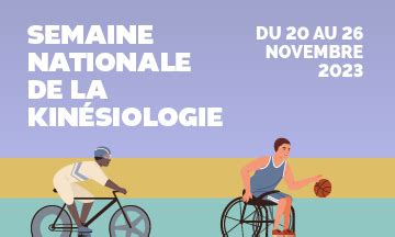 La Semaine De La Kin Siologie Luqo Donne Un Avant Go T Du Programme