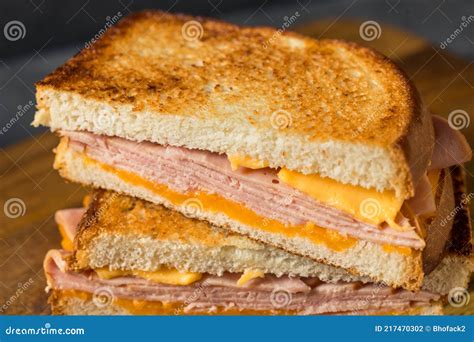 Homemade Ham and Grilled Cheese Sandwich Stock Photo - Image of panini ...