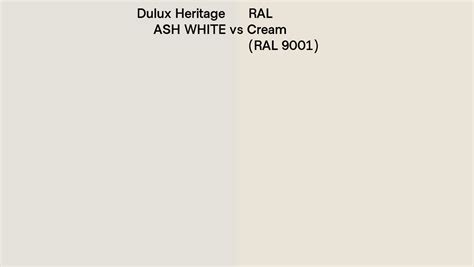 Dulux Heritage Ash White Vs Ral Cream Ral 9001 Side By Side Comparison