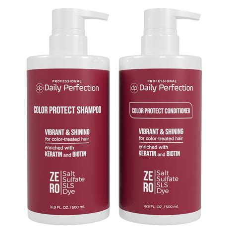 Color Protect Shampoo And Conditioner Set With Biotin And Keratin Salt Free