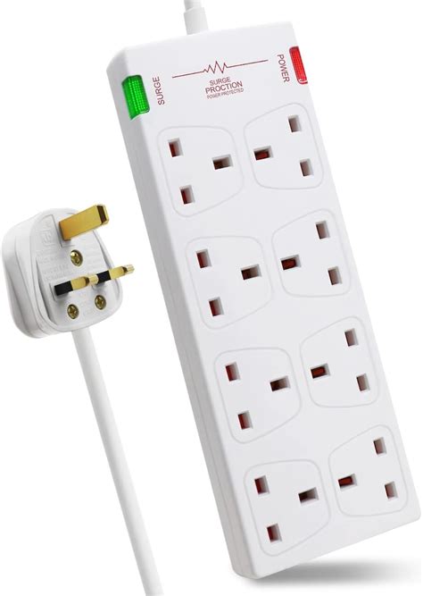 EXTRASTAR 8 Way Extension Leads With Surge Protection 13A 3120W