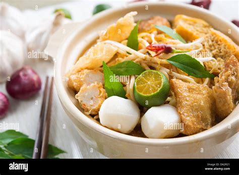 Hot And Spicy Singapore Curry Noodle A Popular Traditional Spicy Noodle Soup In Malaysia And