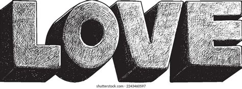 Black White Hand Drawn Word Love Stock Vector (Royalty Free) 2243460597 | Shutterstock