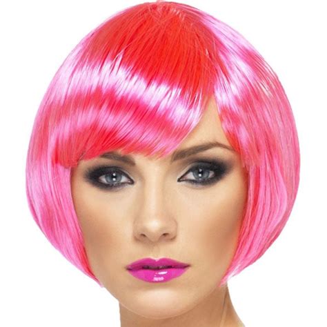 Neon Pink Babe Bob Wig Party Delights