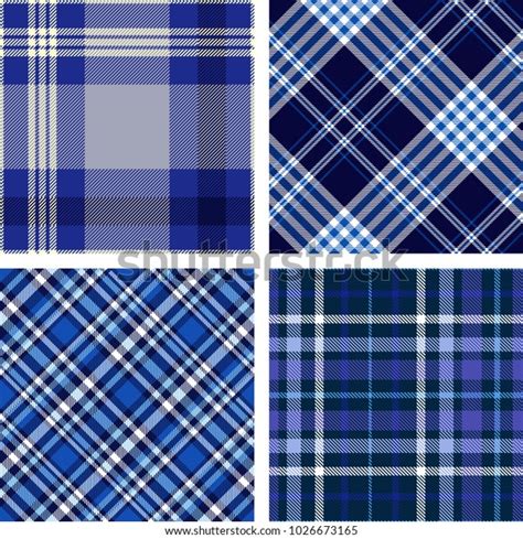 Set Four Seamless Plaid Check Patterns Stock Vector Royalty Free