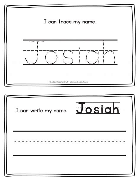 Josiah Name Printables For Handwriting Practice A To Z Teacher