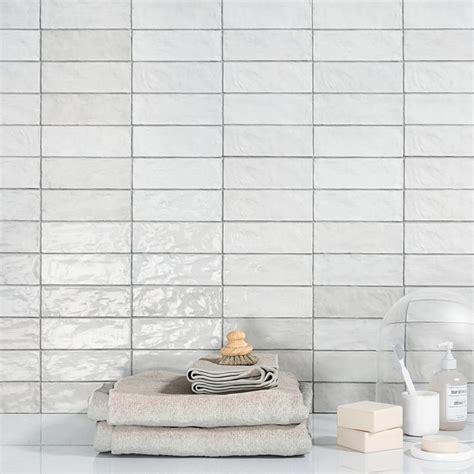 Ivy Hill Tile Kingston White 8 In X 3 In Polished Porcelain Wall Tile