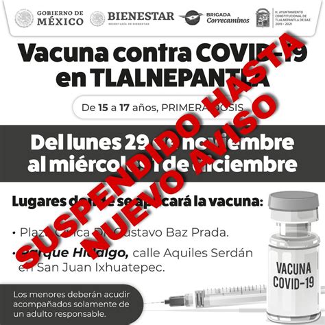 Gobierno De Tlalnepantla On Twitter ⚠️💉 Por Cuestiones Ajenas Al