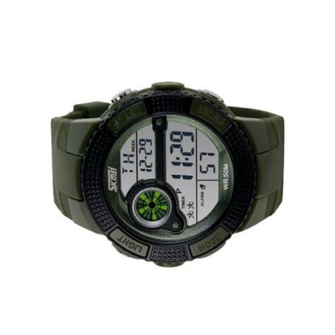 M Waterproof Digital Chronograph Watch With Timer Green Latestgadget