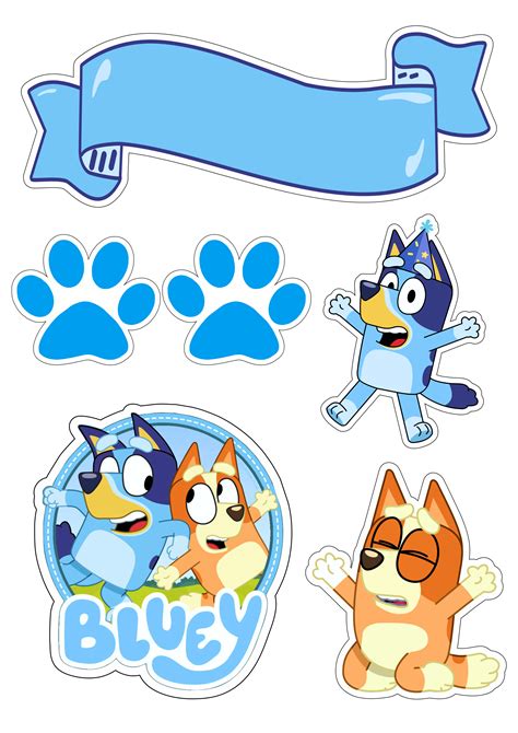 Bluey Desenho Animado Topo De Bolo De Anivers Rio Infantil Png