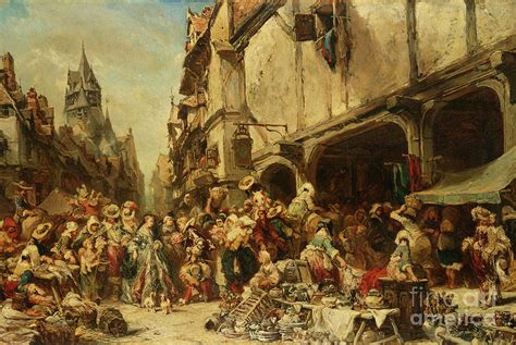 The Market Place 1862 Painting By Louis Eugene Gabriel Isabey Fine