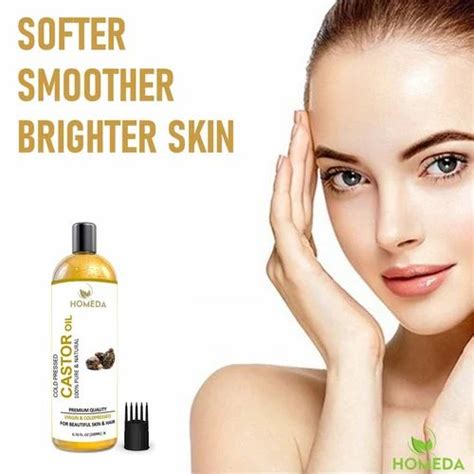 Cold Pressed Castor Oil For Hair Growth Skin Care Nail Eyebrow