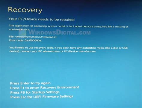 Windows 11 Recovery Your Pc Needs To Be Repaired Artofit