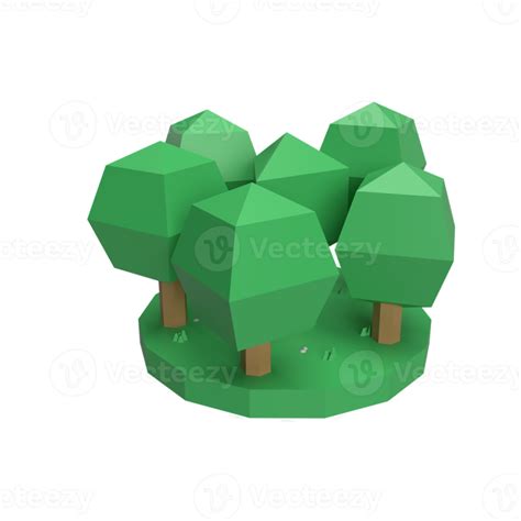 D Low Poly Tree Rendered Object Illustration Png