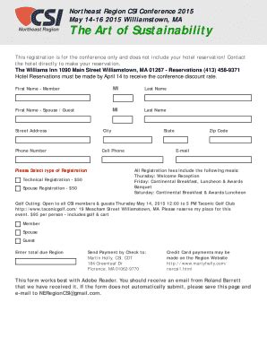 Fillable Online Ner Csinet Registration Form CSI Northeast Region