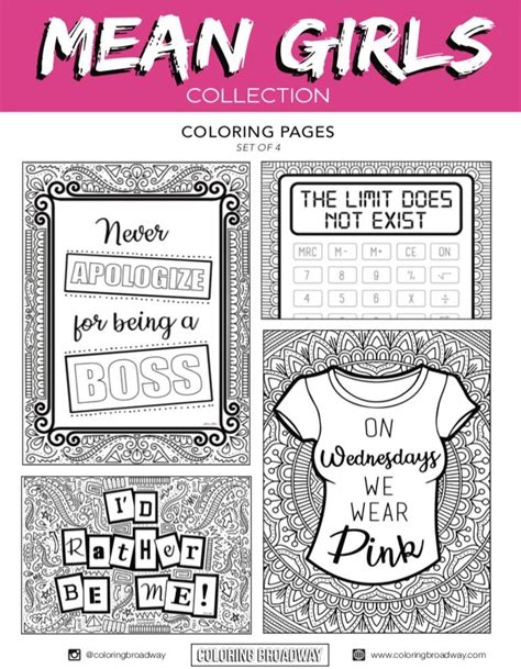 Mean Girls Mean Girls Coloring Pages For Girls Musicals