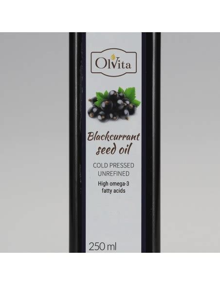 Blackcurrant Seed Oil Cold Pressed And Crude Ol Vita Capacity 250 Ml