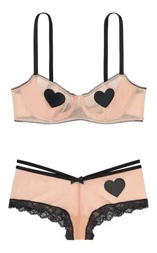 Conjunto Bra Y Pantie Mesh Victoria S Secret Dd Meses Sin Inter S