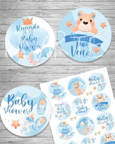 Kit Imprimible Baby Shower Celeste Varon Nene Ninarte