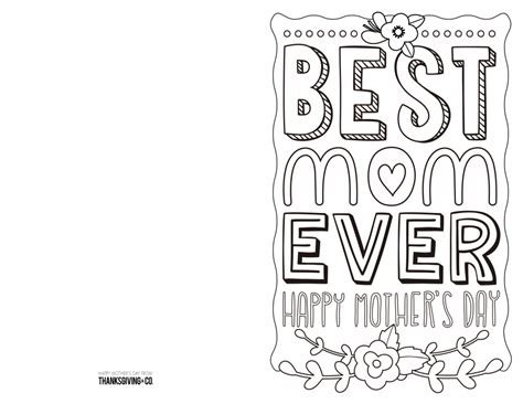 Free Printable Mothers Day Cards To Color - Printable Card Free