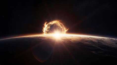 Premium Photo | A sun eclipse over the earth