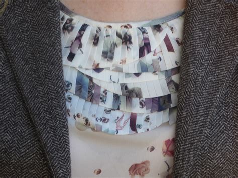 Outfit Printed Top Tweed Jacket And Nude Ballerinas What Lizzy Loves