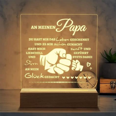 Cadeau Pour Papa Veilleuse Acrylique Avec Gravure Lumi Re Led X