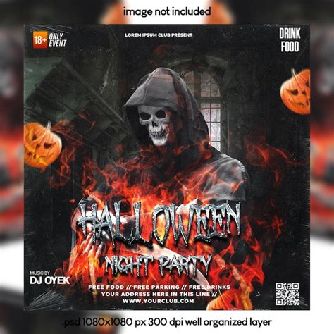 Premium Psd Halloween Horror Night Party Social Media Post